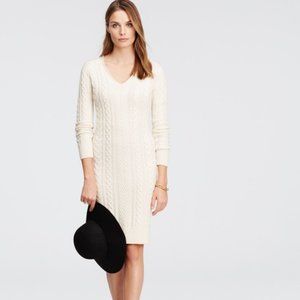 Ann Taylor Lush Cable-Knit Sweater Dress